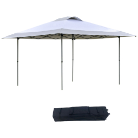 Outsunny 4x4m Pop-up Canopy Gazebo Tent with Roller Bag & Adjustable Legs Outdoor Party Steel Frame White