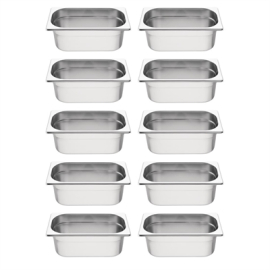 Gastronorm Container Kit | 1/4 GN Food Storage Containers | 10 Piece Set | Vogue S410