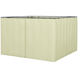Outsunny Replacement Gazebo Curtain 4-Panel Sidewalls with Zipper for 3x3 (M) Yard Gazebos Canopy Tent Beige