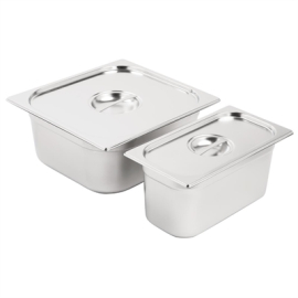 Commercial Gastronorm Set | 1/3 and 2/3 Stainless Steel Containers | With Lids | Vogue SA240