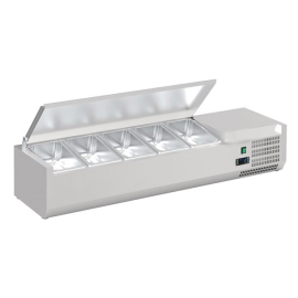 King TAPA5 1.2m Refrigerated Countertop Servery Toppings Unit 5 x GN1/4