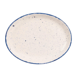 Churchill Stonecast Hints Oval Plates Indigo Blue 254mm DS589
