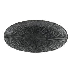Churchill Studio Prints Agano Oval Chefs Plates Black 299 x 150mm (Pack of 12) FC109