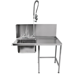 Classeq Pass-Through Dishwasher Table with Spray Mixer T11SENR. Right Hand