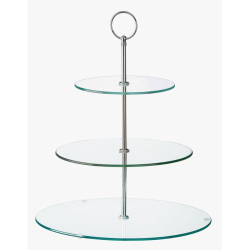Glass Three Tiered Afternoon Tea Cake Stand GL080