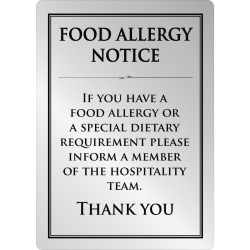 Brushed Steel Food allergy sign A5 GM817