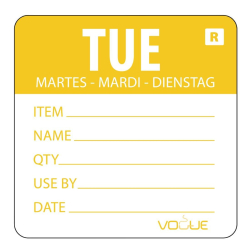 Vogue Removable Day of the Week Label Tuesday L067