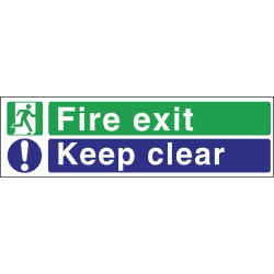 W311 Fire Exit Keep Clear Sign