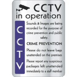 CCTV In Operation Crime Prevention Sign Y928