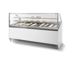 ISA MILLENNIUM ST120 PAS Serve Over Counter for Patisserie White, Flat Glass 1166mm wide