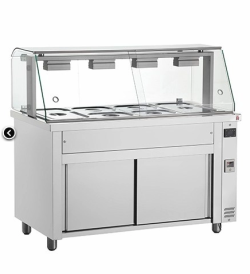 Inomak Bain Marie with Glass Display 3 x Gastronorm1/1 MIV711