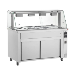 Inomak Bain Marie with Glass Display 4x Gastronorm1/1 MIV714