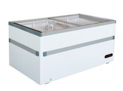 Best Frost KSM750 Island Chest Freezer with glass lid top - White - 1550mm wide