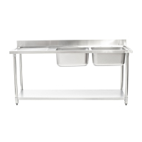 Commercial Double Sink | Left Hand Drainer | 1500x600mm | Connecta HEF659