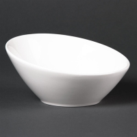 Fine China Oval Sloping Bowls | Porcelain Serving Bowls | 148mm | Lumina CF383