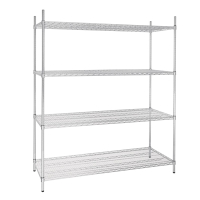 Wire Shelving Kit | 4 Tier Storage Rack | 1853(H) x 1525(W) x 610(D)mm | Vogue U258