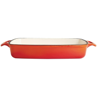 Cast Iron Dish | Rectangular Orange Cookware | 2.8 Litre Capacity | Vogue GH322