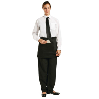 Short Bistro Apron | Waist Apron | Black | Uniform Works A425