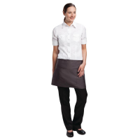 Short Bistro Apron | Waist Apron | Charcoal Fabric | Uniform Works A906
