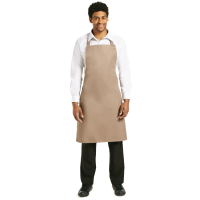 Polycotton Bib Apron | Tan Kitchen Apron | Restaurant Uniform | Whites B429