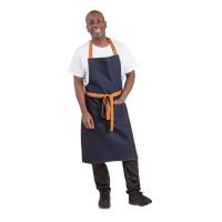 Bistro Apron | Denim Blue Apron | Tan Ties | Southside B980