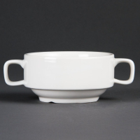Soup Bowls With Handles | Whiteware Soup Bowls | 400ml Capacity | Olympia C239