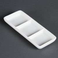Porcelain 3 Section Dishes | Divided Plates | White Restaurant Tableware | Olympia C336