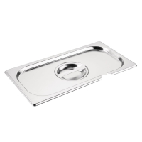 Stainless Steel Gastronorm Lid | 1/3 GN Notched Cover | Kitchen Container Accessory | Vogue CB173