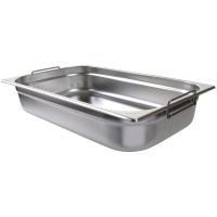 Stainless Steel Gastronorm Pan | 1/1 GN Container With Handles | 100mm Deep | Vogue CB179