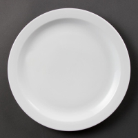 Narrow Rimmed Plates | White Porcelain Dinner Plates | 280mm Diameter | Olympia CB491