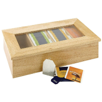 Commercial Tea Box | Wood Tea Chest | 6 Compartment Dispenser | Olympia CB808