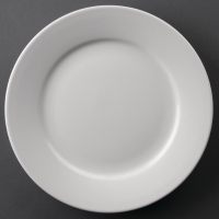 Wide Rimmed Plates | Restaurant Dinner Plates | 228mm Ceramic | Athena Hotelware CC208