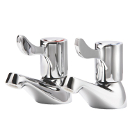 Lever Basin Taps | Chrome Bathroom Taps | Pair Set | Vogue CC344