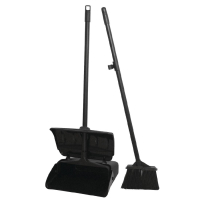Lobby Dustpan and Broom | Floor Cleaning Set | Long Handle Design | Jantex CD059