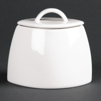 Oval Sugar Bowl with Lid | Fine China Sugar Bowl | 75mm Capacity | Lumina CD654