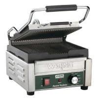 Commercial Panini Grill | Single Panini Press | Ribbed Plates | Waring WPG150K CF230