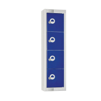 Personal Effects Locker | Staff Storage Cupboard | 4 Door | Padlock | Blue | CF751-PF