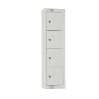 Personal Effects Locker | Staff Storage Cabinet | 4 Door Grey | Camlock CF753-CF