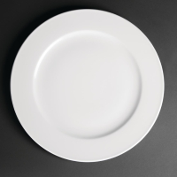 Wide Rim Plates | Classic White Porcelain Plates | 310mm Dinner Plates | Royal Porcelain CG011
