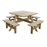 Square Picnic Table | Outdoor Dining Table | Wooden Patio Furniture | CG096