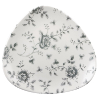 Triangle Plate | Grey Rose Chintz Pattern | 229mm | Churchill Vintage Prints CP546
