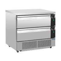 Commercial Double Drawer Counter Fridge Freezer | Refrigerated Drawer Unit | 4 x GN1/1 Capacity | Polar DA996