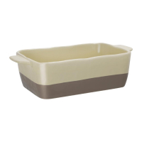 Ceramic Roasting Dish | Oven Dish | ? Size | Cream & Taupe | Olympia