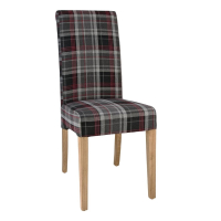 Dining Chairs | Grey Tartan Upholstered Chairs | Pack of 2 | Bolero DB990