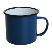 Enamel Mugs Blue | Vintage Style Camping Cups | 350ml Capacity | Olympia DC394