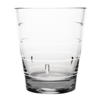 Polycarbonate Ringed Tumbler | Clear Plastic Drinking Glass | 285ml Capacity | Kristallon DC920