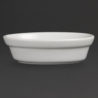 Oval Pie Bowls | Porcelain Baking Dish | 145mm Whiteware | Olympia DK806