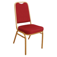 Banquet Chair | Squared Back Chair | Stackable Red Fabric | Bolero DL016