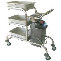 Commercial Bussing Trolley | Stainless Steel 3 Tier Clearing Trolley | 855x535x940mm | Craven DL455