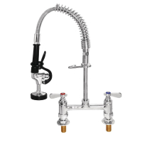 Commercial Twin Pedestal Mini Pre-Rinser | Kitchen Tap Pre-Wash | Dual Spray Station | Vogue DL832